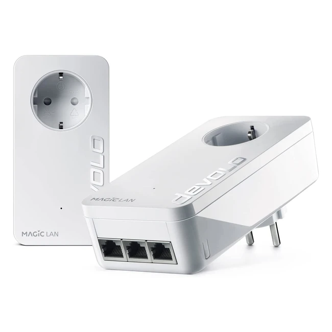 Devolo Magic 2 LAN Triple Starter Kit - Bis 2400 Mbit/s - 3x Gigabit LAN Anschluss - Ideal für Gaming & Home Office - DLan 20 Weiß