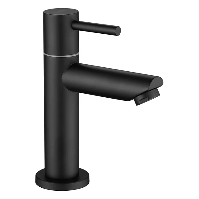 Robinet eau froide noir CECIPA avec bulleur de rechange - Mitigeur lavabo hauteur 934mm pour WC invités et salle de bain