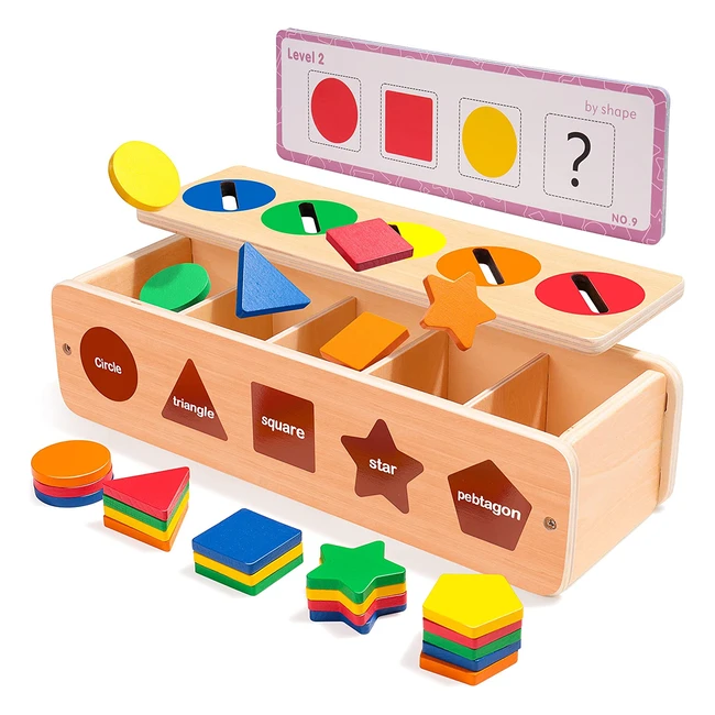 Jeu de tri Montessori Lamlingo avec boîte de rangement - 25 pièces colorées - Jouet éducatif pour enfants de 2 à 4 ans