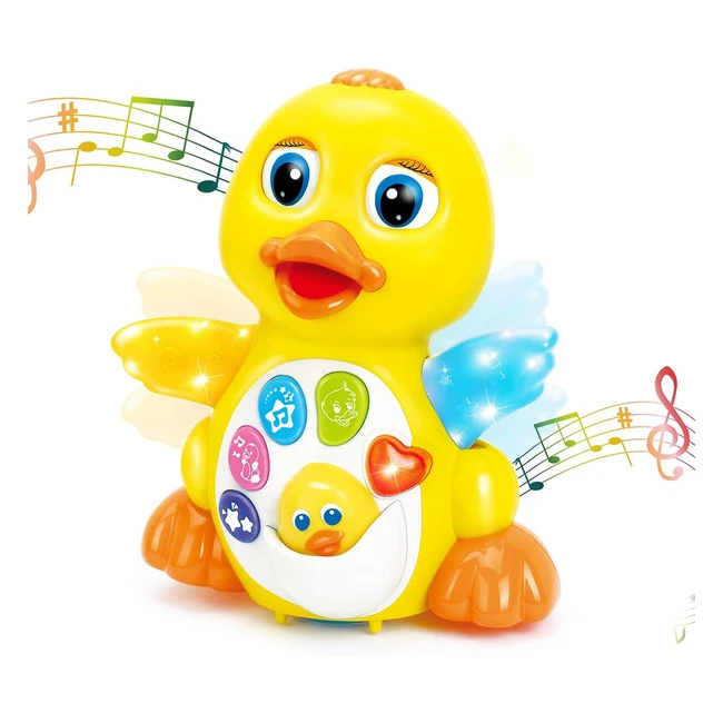 Hola Baby Toys - Singing Yellow Duck for 6-18 Months Olds - Stimulate Growth and