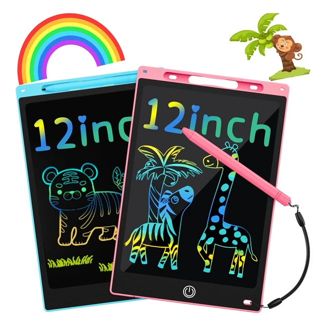 Dirrelo LCD Writing Tablet 12 inch 2 Pack - Magic Drawing Tablet for Kids - Eco-