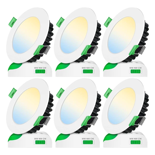 Spot LED encastrable extra plat Alusso 230V 8W dimmable - Lot de 6 blancs chauds, neutres et froids