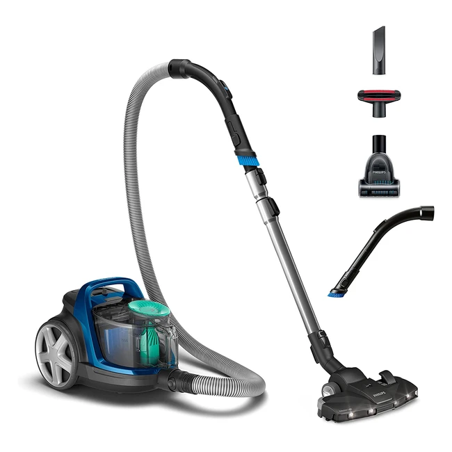 Philips 5000 Bagless Vacuum Cleaner - 900W Powercyclone 7 Technology, H13 Allergy Filter, LED Nozzle, Compact & Lightweight