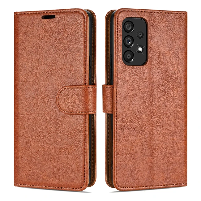 Samsung Galaxy A33 5G Case Collection Premium Leather Folio Flip Cover with Mag