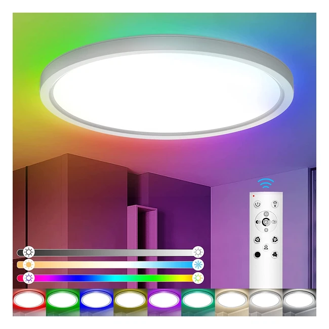 Plafón LED regulable 24W/8W RGB con mando a distancia - IAB