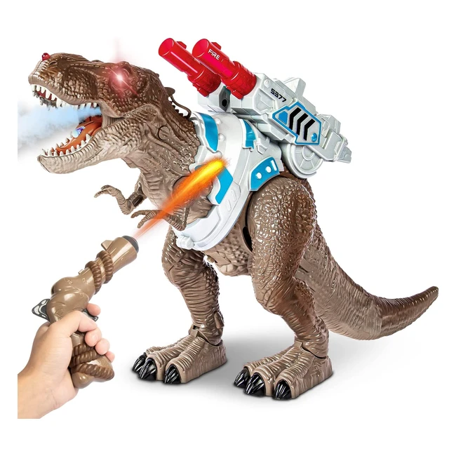Jouet dinosaure télécommandé avec LED pour enfants de 3 à 12 ans - T-Rex lumineux et multifonctionnel