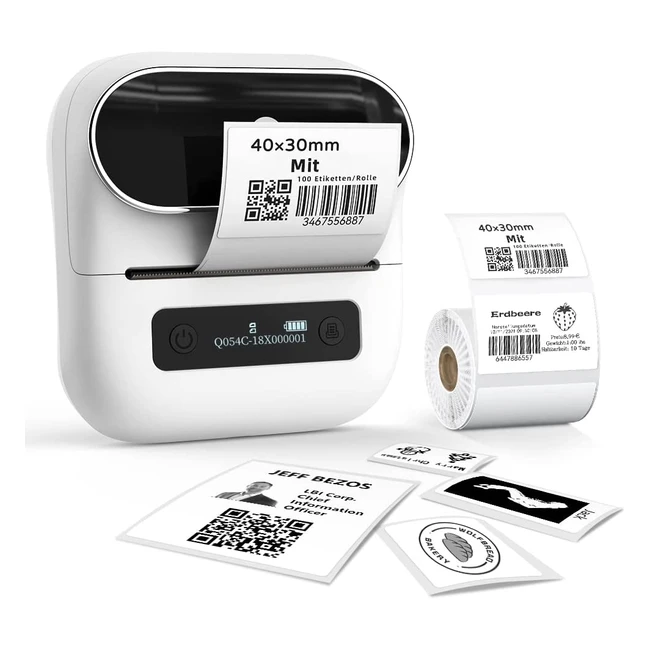 Imprimante d'étiquettes Bluetooth Phomemo M220 - Étiqueteuse portable thermique 3 pouces pour codes-barres maison, bureau et petites entreprises