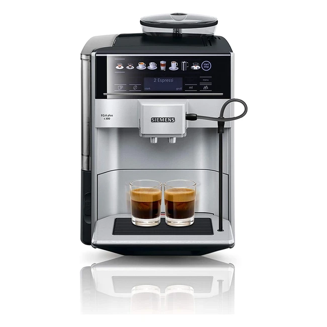 Siemens EQ6 Plus S300 Kaffeevollautomat - 1500W, Keramikmahlwerk, Touch-Sensor, Personalisierte Getränke, Silber