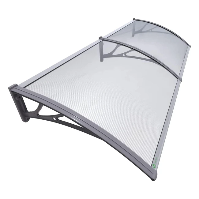 Vounot Aluminium-Polycarbonat Türvordach, UV- & Regenschutz, 6mm dick, 200x80cm