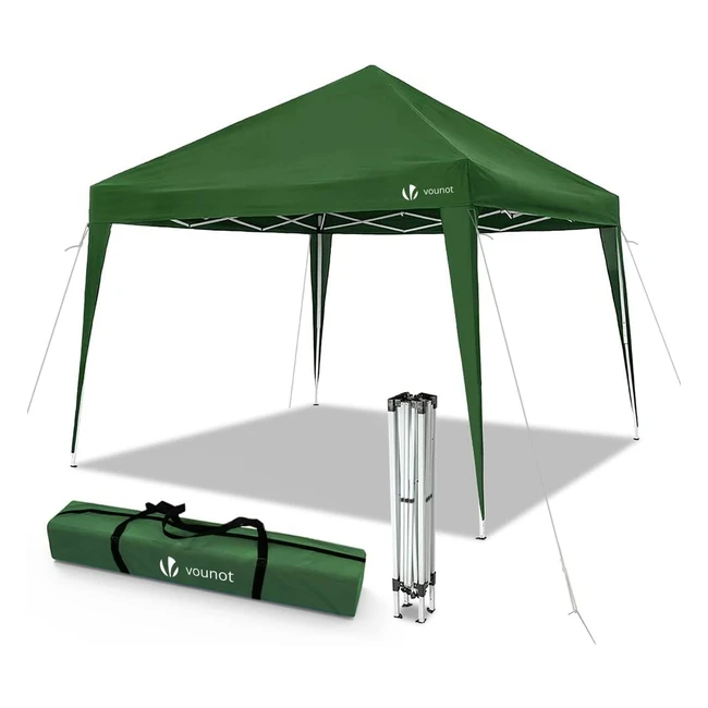 Vounot Faltbares Gazebo 3 x 3 m - Robustes Metallgestell & UV-Schutz - Einfache Installation