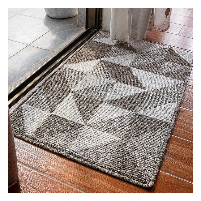 Morgantag Indoor Doormat - Durable Non-Slip Rug for Entryway, Bathroom & Living Room - 60x90cm Brown/White