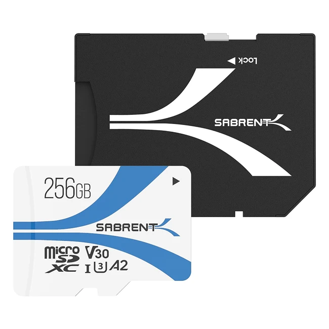 Scheda Micro SD Sabrent 256GB V30 SDXC UHS-I A2 - Lettura fino a 100MB/s per Foto e Video in Full HD