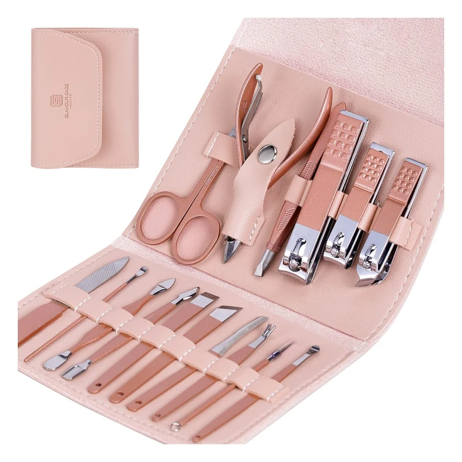 Glamour Gaze 16-in-1 Manicure Pedicure Kit with Blackhead Remover Ear Cleaners