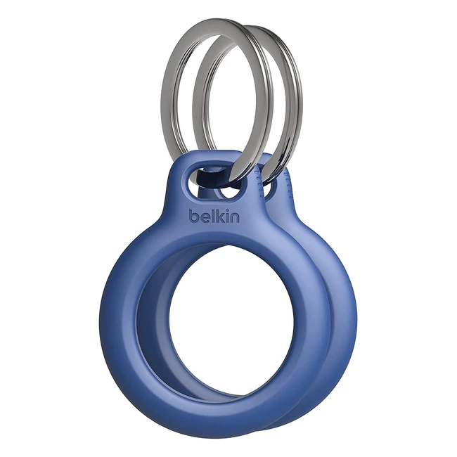 Custodia Belkin per AirTag con anello portachiavi - Protezione antigraffio e design twist-and-lock - Confezione da 2 blu