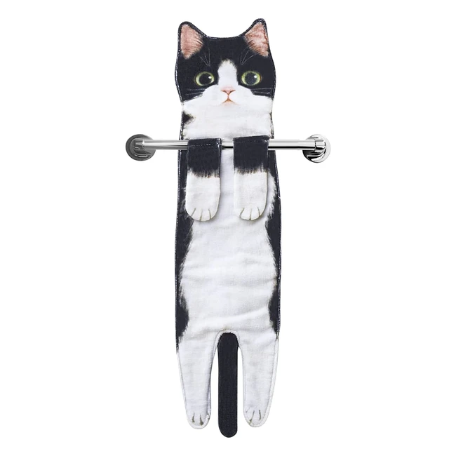 Cute Cat Hand Towels - Soft & Absorbent - Perfect for Bathroom & Kitchen - Ideal Gift for Cat Lovers