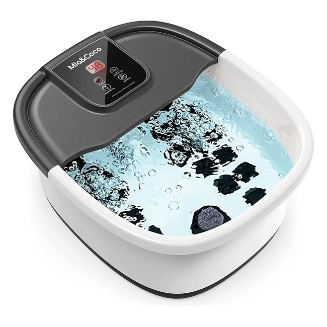 Miacoco Foot Spa Massager with Heater Bubbles Vibration and 22 Removable Roll