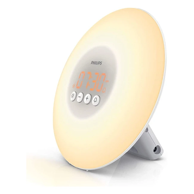Philips HF3500/01 - Lampada Sveglia 75W Bianco con Luce Crescente e 10 Livelli di Luminosità