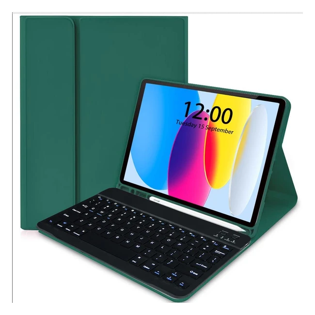 Fanousy iPad Keyboard Case for 109 iPad 10th Gen - Backlit, Detachable, Wireless