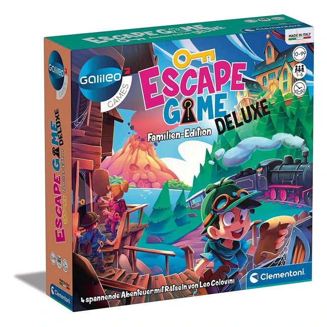 Escape Game Familial Deluxe Clementoni 59257 - 4 Aventures avec Cartes d'Avis et Accessoires - Cadeau Idéal pour Toute la Famille dès 10 Ans