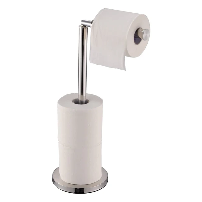 Bath Vida Freestanding Toilet Paper Holder - Stainless Steel Rust Resistant Al