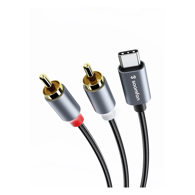Cable de audio USB C a 2 RCA Soomfon - Hifi sonido para cine en casa altavoces 