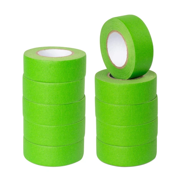 Eagle Smart 10pcs Green 24mm Low Tack Painters Masking Tape for Painting and Decorating - Reliable and Practical