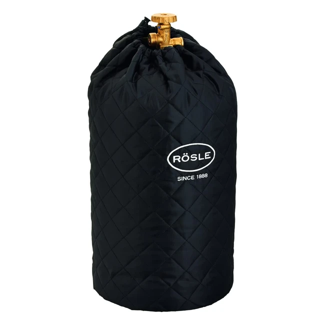 Rosle Gasflaschenabdeckung für 5 kg Füllgewicht - Hochwertiger Schutz aus 100% Polyester mit praktischem Klettverschluss und Zugband, schwarz