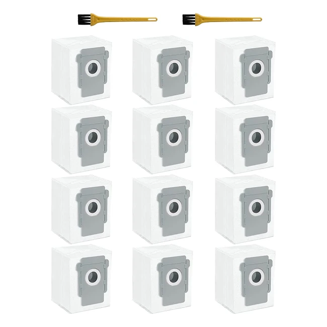 Lot de 12 sacs d'aspirateur pour iRobot Roomba i7, i7 Plus, i3, i4, i6, i8, j7, s9, e5, e6, e7 - Haute qualité