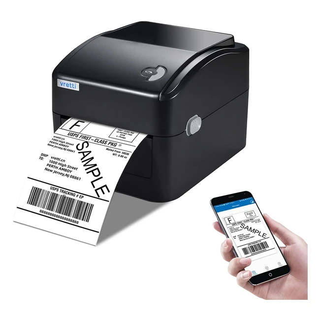 Impresora de etiquetas Vretti Bluetooth para envíos - 4x6 térmica de escritorio para pequeñas empresas - Compatible con Amazon, eBay, UPS