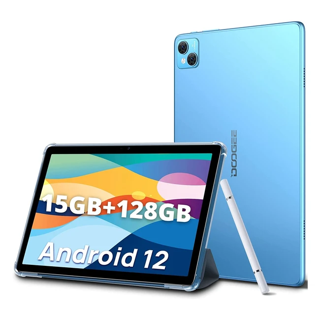 Tableta Doogee 101'' 15GB RAM 128GB ROM 1TB Expandible Android 12 5G/2.4G WiFi 13MP/8MP HD IPS 8300mAh Bluetooth 5.1 Bolígrafo Táctil Azul