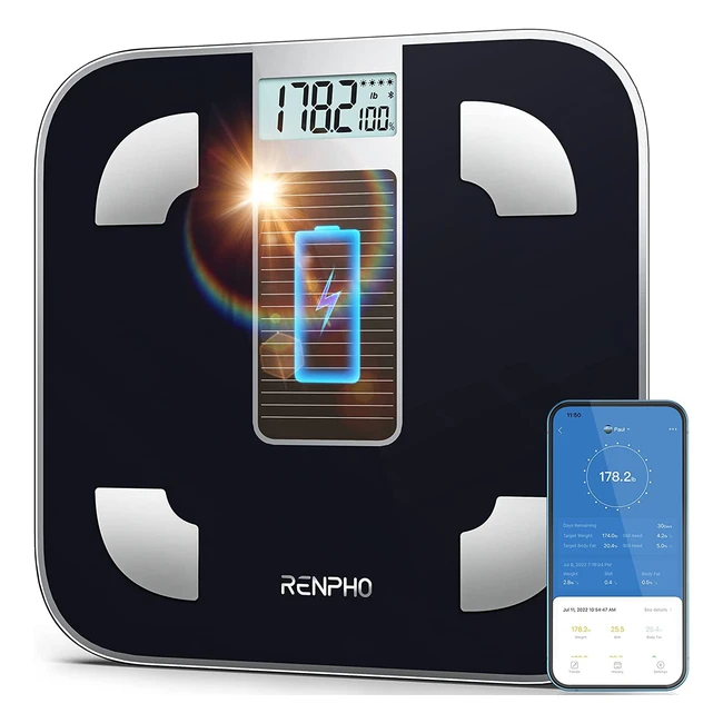 Renpho Solar Scale - Digital Bathroom Smart Scale with App Body Composition Mon