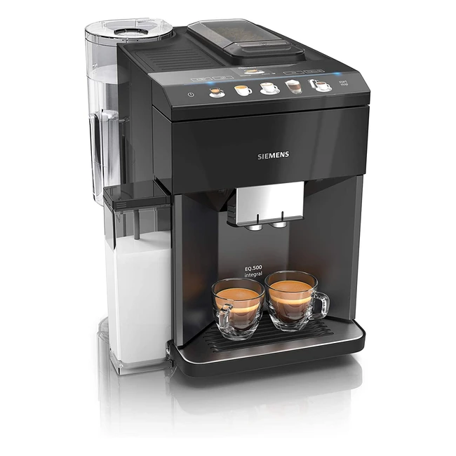Siemens EQ500 Kaffeevollautomat - Milchaufschäumer, Keramikmahlwerk, Heißwasserfunktion, Dampfreinigung, Schwarz