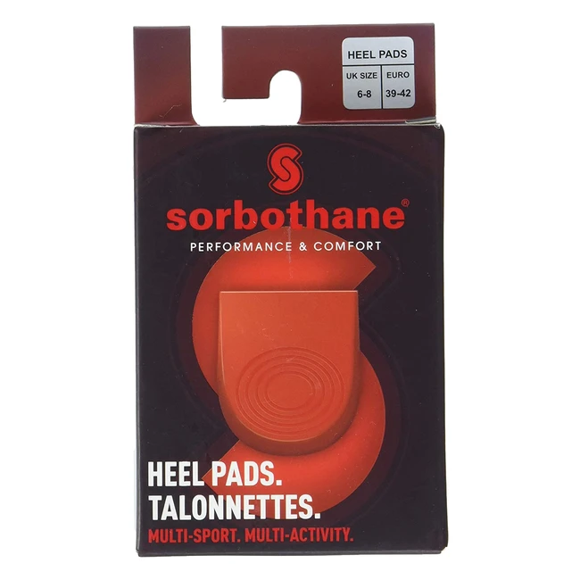 Sorbothane Shock Absorbing Heel Pad for Football Boots, Runners and Walkers - Size 6-8, Red, M UK
