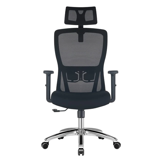 Sedia da ufficio ergonomica Durrafy con supporto lombare regolabile e oscillazione a 120° - fino a 150 kg