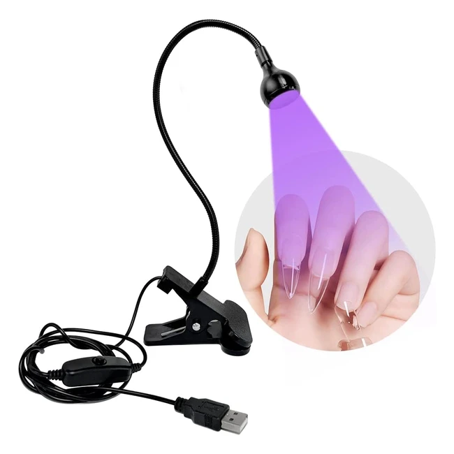 Lampe UV pour ongles en gel - Durcissement rapide - Mini lampe gooseneck USB - 3