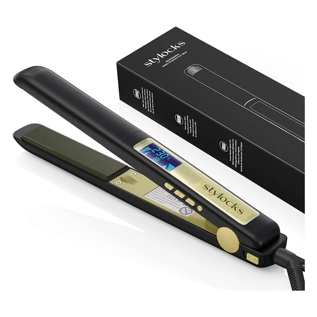 Piastra per capelli professionale con nanotitanio, 2 in 1, temperatura regolabile - Stylocks 80230