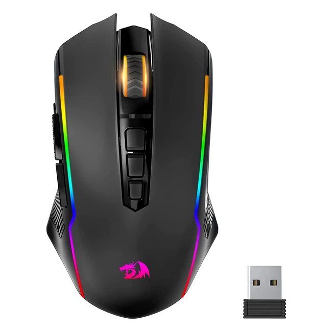 Redragon Wireless Gaming Mouse with RGB Backlit - 8000 DPI - Programmable - 70hr