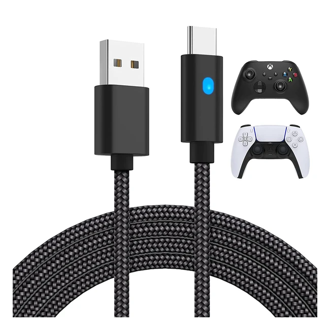 FastSnail USB-C Cable 3m for PS5, Xbox, Nintendo Switch - Fast Charging & Data Transfer
