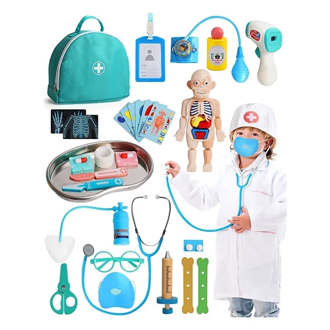 Lehoo Castle Kids Doctor Set - 36 Piece Pretend Medical Playset for 3 Year Old Boys