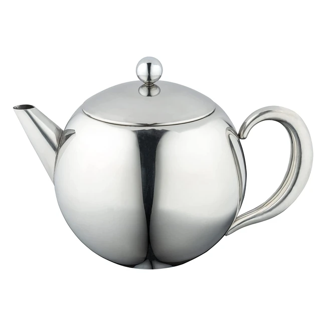 Caf Ole RT050X Rondeo Stainless Steel Tea Pot - Easy Pour with Infuser Basket - 50oz/1500ml