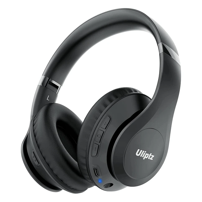 Cuffie Wireless Uliptz Bluetooth Over Ear - Fino a 65 Ore di Riproduzione - Nero