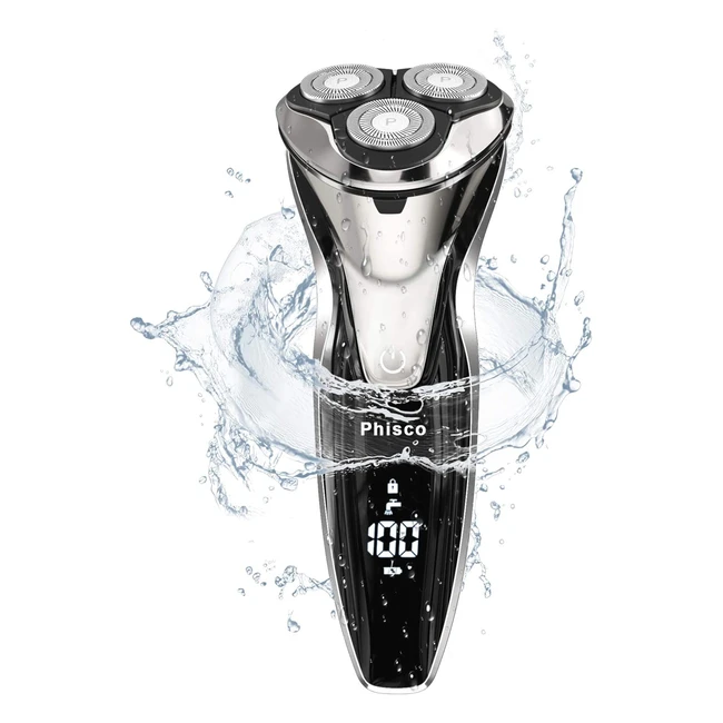 Phisco Electric Shaver for Men - Wet and Dry Cordless Rechargeable IPX7 Water