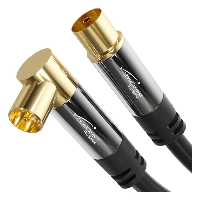 4K Aerial TV Cable - Straight/Angled Connector, Breakproof Metal Plugs, 75m