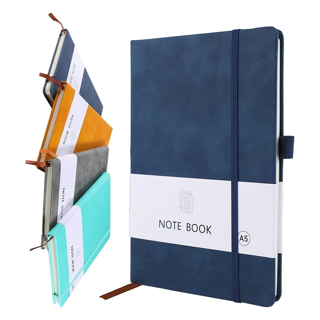 A5 PU Leather Notebook - 200 Pages Blue Perfect for Office School and Home