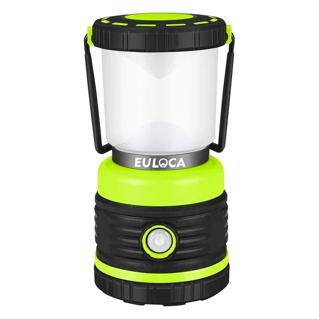 Lanterne camping LED Euloca - puissante 1200lm, luminosité réglable, étanche pour camping, bivouac, pêche, randonnée, cave