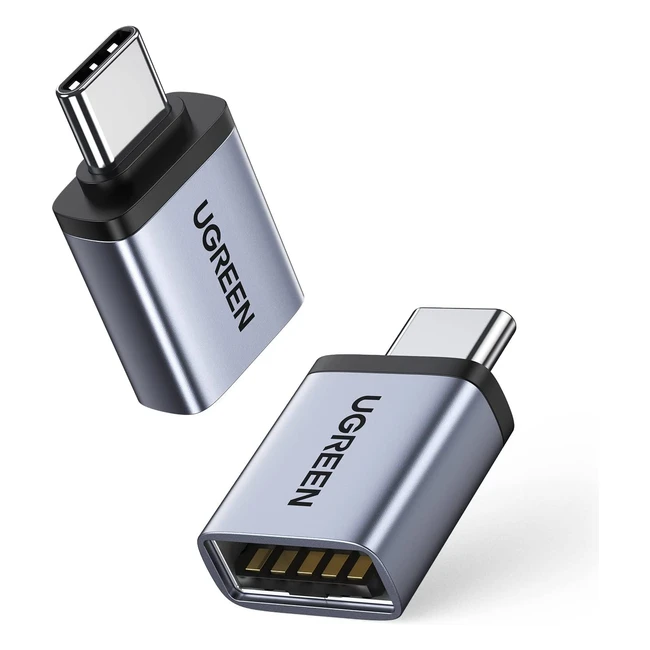 UGREEN USB C auf USB A OTG Adapter 2er-Pack - Kompatibel mit MacBook Pro/Air 2022, iPad Pro/Mini, Galaxy S23, Huawei P50, Surface Pro 8, Dell - 5Gbps Datenübertragung
