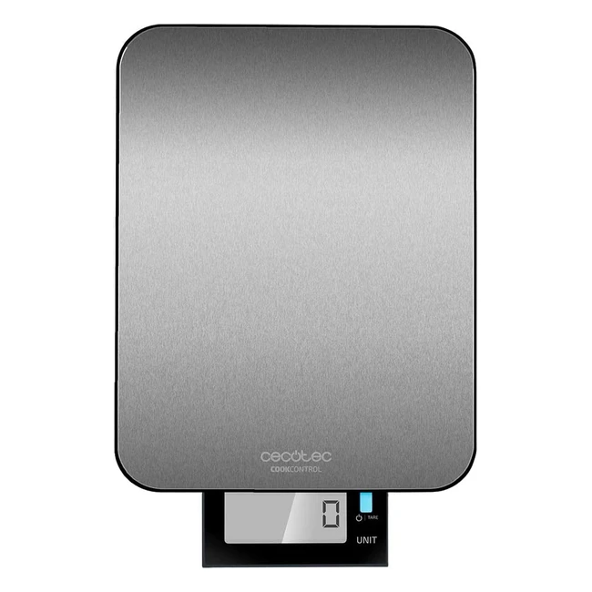 Bilancia da cucina digitale Cecotec Cook Control 9000 in acciaio inox con display LCD retroilluminato e tecnologia waterproof