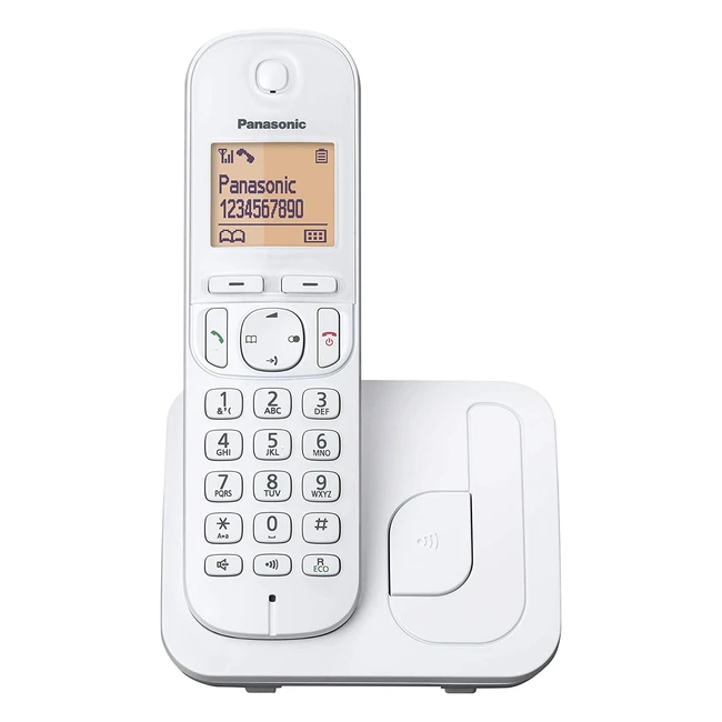 Téléphone sans fil DECT Panasonic KXTGC210SPB blanc - ID d'appel, blocage de numéros indésirables, écran LCD rétroéclairé 1,4cm - Version espagnole
