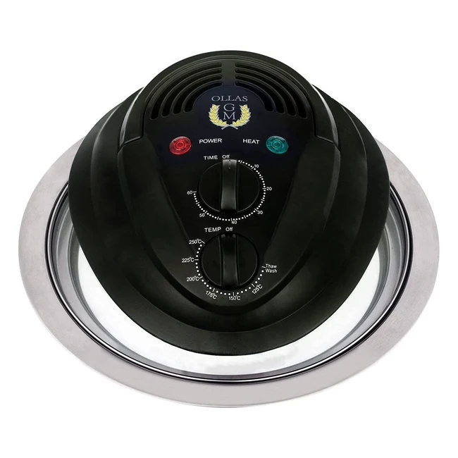 Cuisinière GM C03002TTE avec anneau adaptateur - thermostat et minuterie - système à air chaud - dégraisse les tissus - sans huile