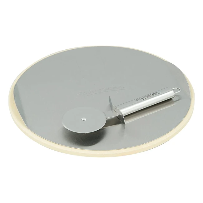 Campingaz Pizza Stone for Culinary Modular System - Stainless Steel Tray & Pizza Cutter Included - 30cm